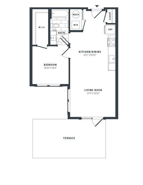 1S Floor Plan at The Vale at the Parks, Washington  